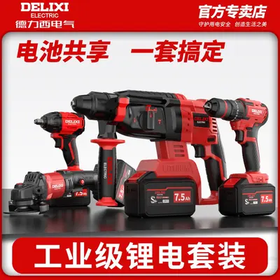 Delixi fırçasız lityum pilli çekiç açı taşlayıcı elektrikli tornavidacı elektrikli matkap elektrikli kırıcı darbeli matkap lityum pilli elektrik aletleri takımı