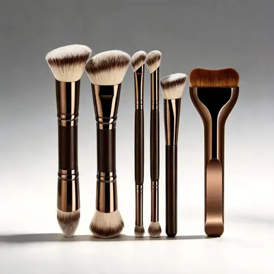 Large 5-Piece Dual-Head Makeup Brush Set with Foundation and Blush Brushes - 12