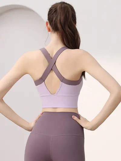 Women's Summer Yoga Sports Set, Shockproof Vest, Backless, Pilates - 6