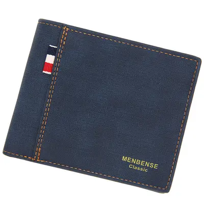 Men's Short Wallet, Large Capacity, Frosted Retro Business Wallet - 7