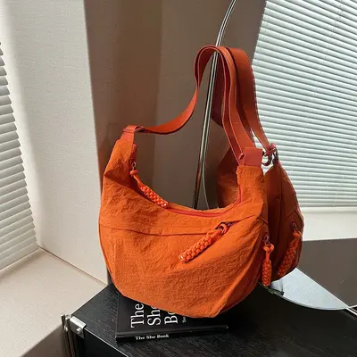 2026 Nylon Pleated Tote Crossbody Bag, Large Capacity Dumpling Bag - 10