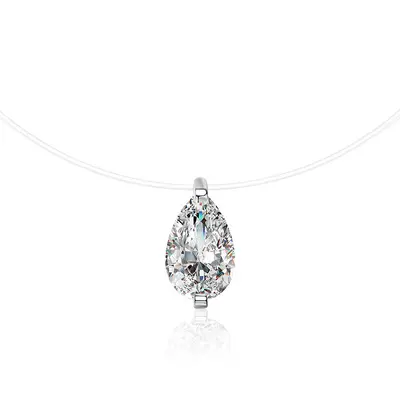 S925 Silber Moissanit Halskette, Meerjungfrauen-Träne - 12