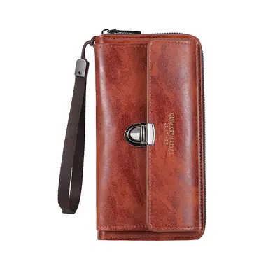 Men's Long Wallet, Casual, Large Capacity, Phone Compartment - 6