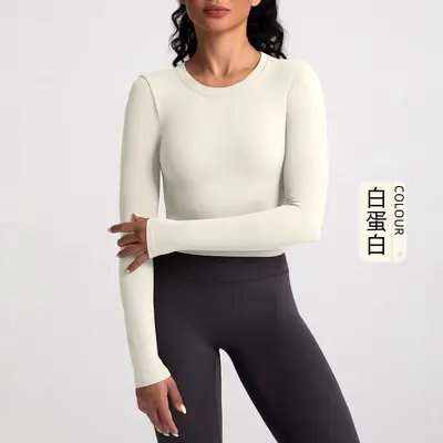Women's Yoga Top, Long Sleeve, Open Back, Chest Padded - 6