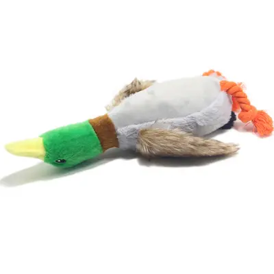 Plush Squeaky Duck Dog Toy, 28 cm, Realistic Design