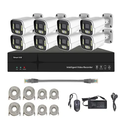 Açık alan gözetim kamerası HD POE NVR kayıt metal kurşun kamera 4/8/16 kanal tam set kamerası - 6