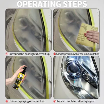 Car Headlight Restoration Liquid for Yellowing and Scratch Removal