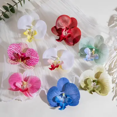 Amazon cross-border 3D colorful large butterfly orchid earrings, simulated flower earrings giving a fresh and atmospheric feel.