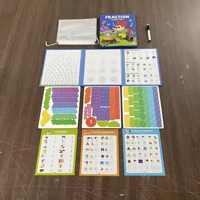 Magnetic Fraction Learning Book, Primary School Math Educational Toy - 10