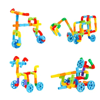 Children's Pipe Building Block Toy, Educational Multi-Functional Snap-Together Set - 4