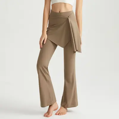 Antibacterial Detachable Two-Piece Yoga Pants, Women's Micro Flare - 9