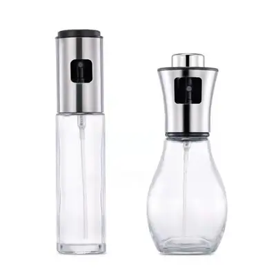 Stainless steel oil spray bottle, glass, ball press-type, BBQ, kitchen