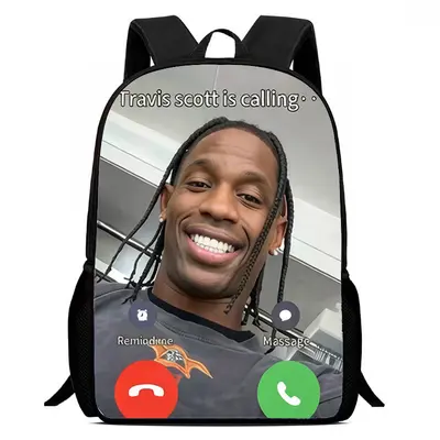 Kanye West Print Backpack with Video Call Meme Design, Student Schoolbag - 9