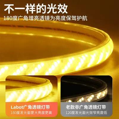 LED ışık şeridi 220V süper parlak eğik 5 satır 320 boncuk silikon su geçirmez açık tünel köprü mühendisliği aydınlatma şeridi