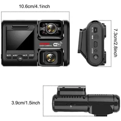 Z30 Dashcam Dual Lens 2160P Wide Angle with Night Vision and Collision Detection