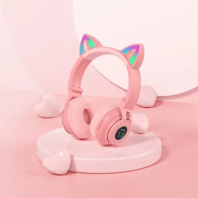 Glänzende süße Katzenohr-Gaming-Kopfhörer Bluetooth-Kopfhörer mit langer Akkulaufzeit hochwertiger grenzüberschreitender Kopfhörer - 7