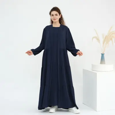 Loriya LR1018 Einfarbiges Kleid in Großen Größen, Zweiteiler-Set - 9