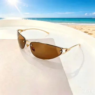 Women's Cat-Eye Metal Sunglasses, Gradient Lens, UV400 - 12