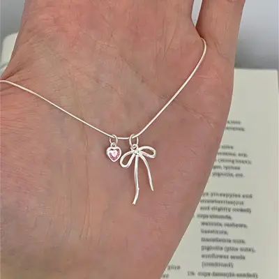 Daily versatile S925 silver aquamarine butterfly pendant for women, non-fading, niche, high-end, accessible luxury clavicle chain new - 13
