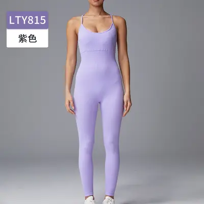 女士普拉提运动连体裸感镂空紧身服瑜伽提臀健身修身女款连体衣