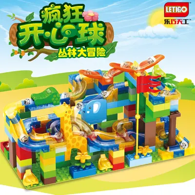 168-Piece Large Building Block Set with Ball Track Slide, Educational Toy - 1