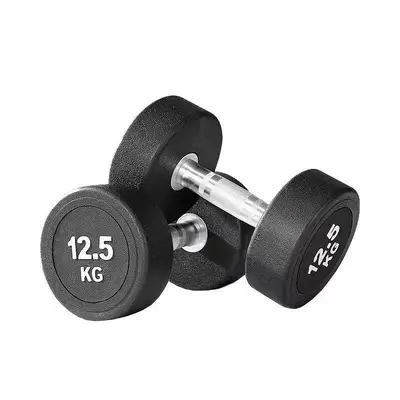 Fabrika Doğrudan Satış Kauçuk Kaplamalı Yuvarlak Başlı Dumbbell Erkek Ev Gym Dumbbell Seti Fitness Özel Katı Dökme Demir - 8