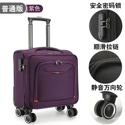 Oxford Cloth Men's Suitcase with Combination Lock and Universal Wheels - 12