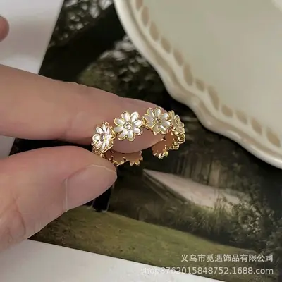 Green series stackable women's ring - 8