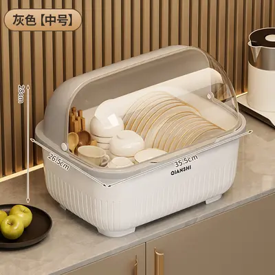 Kitchen cabinet with lid, dishware storage, dustproof - 7
