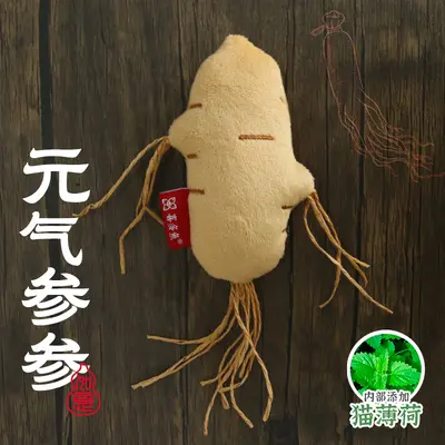 Gerçekçi ginseng bebek kedi oyuncağı, nane çıngıraklı, evcil hayvan oyuncağı - 2