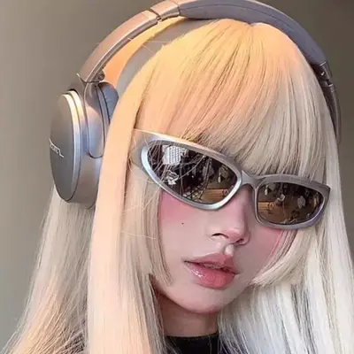 Y2K Cyberpunk Sunglasses Unisex, Silver Cycling Protective Goggles
