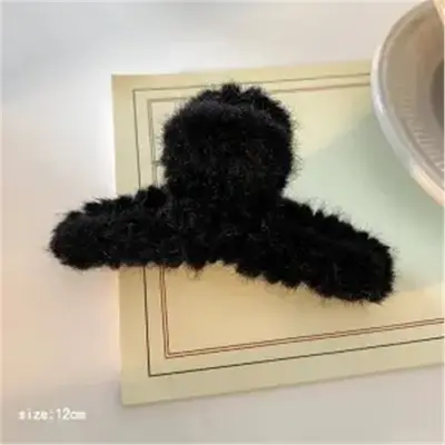 Große Haarspange 13 cm für dickes Haar, süße Plüsch-Haihai-Haarspange, kleine, frische und süßer Stil. - 7