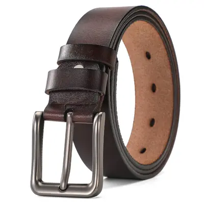 Neuer Herren-Vintage-Gürtel aus echtem Rindsleder mit Pin-Schnalle, Export-Grenzüberschreitend, Dropshipping, Bestseller, Tailliengürtel, direkte Herstellung von der Fabrik, Lagerbestand