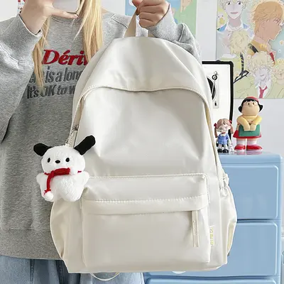 Korean Style Large Capacity Minimalist Backpack, Unisex - 11