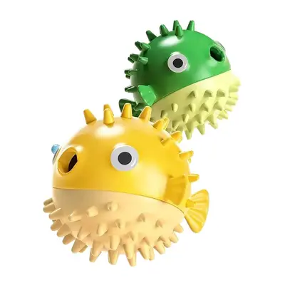 Dog Squeaky Bouncing Fish Toy, Teeth Cleaning, Chew-Resistant Treat Ball - 6
