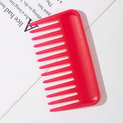 Wide-Tooth 3D Hair Smoothing Comb, Portable Plastic Card Comb - 7