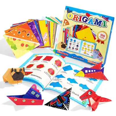 Çocuklar için İngilizce origami kitap seti, 3D hayvan modelleri, talimatlı - 1