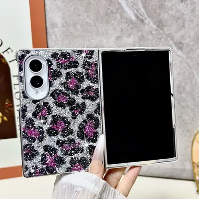 Samsung Galaxy Z Fold8/7/6 ve Z Flip8/7/6/5 için leopar desenli katlanabilir kılıf - 7