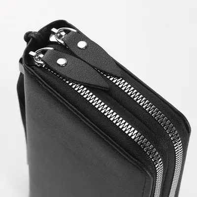 Men's Zipper Clutch Bag, Large Capacity Long Wallet - 3
