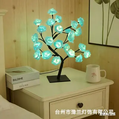 USB LED Artificial Rose Tree Lamp with Removable Plastic Base, Night Light - 10