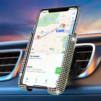 Neuer diamantbeschichteter Auto-Lüftungsschlitz Smartphone-Halter Großhandel Auto-Navigationshalter für Frauen Gravitationssmartphone-Halter - 13