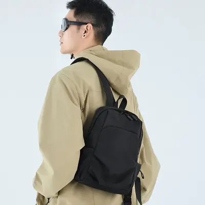 Men's Small Backpack, Solid Color, Lightweight Mini Travel Daypack - 3