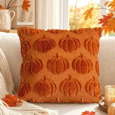 Neue Chenille-Stickerei Kürbis Kissenbezug Maßanfertigung Halloween Kissenbezug Amazon Thanksgiving Sofa Dekoration Kissen Überzug - 10