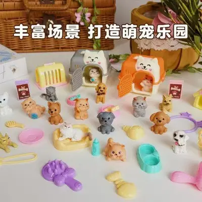Kinder-Rollenspiel-Szenenset mit Katzenkäfig-Kleinspielzeug