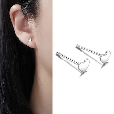 S999 Sterlingsilber Ohrstecker, elegant klein - 7