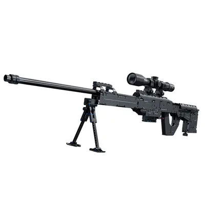 Orange Children's Sniper Rifle Model Building Blocks Assembly Toy Boys' Gift Wholesale Shooting Puzzle