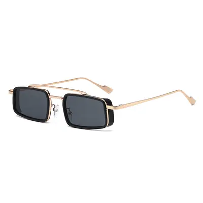 Retro Metal Square Sunglasses, Thick Rim, Unisex - 6