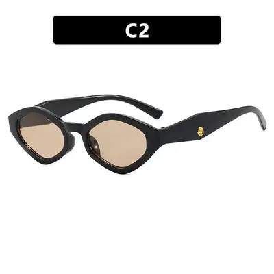 Diamond-Shaped Round Frame Women's Sunglasses with UV Protection - 5