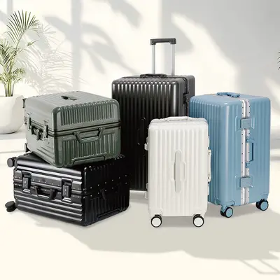 Aluminum Frame Large-Capacity Trolley Suitcase, Universal Wheels, Combination Lock - 1