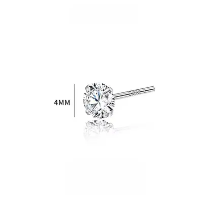 999 pure silver men's ear studs diamond design - 6